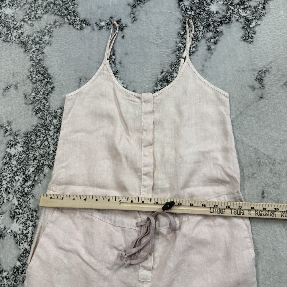 Ema Costa Linen Jumpsuit Womens Small Sleeveless Pink Minimalist Lagenlook Boho - Picture 5 of 11